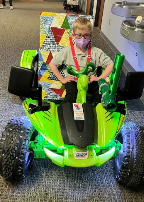 Conrad in his updated car