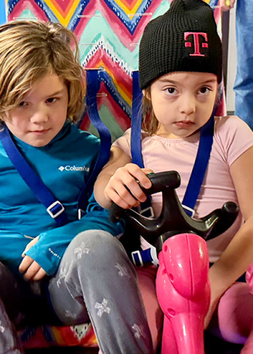 Flora in her updated car